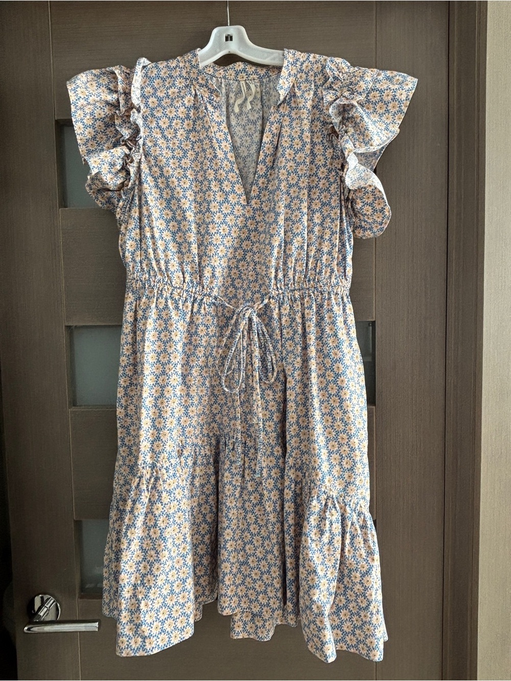 By Anthropologie Floral Ruffle Dress - Large